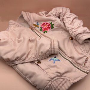 2T Hudson Puffer Bomber Jacket Embroidered - VGUC